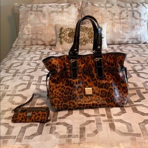 Dooney & Bourke leopard and red purse with wallet